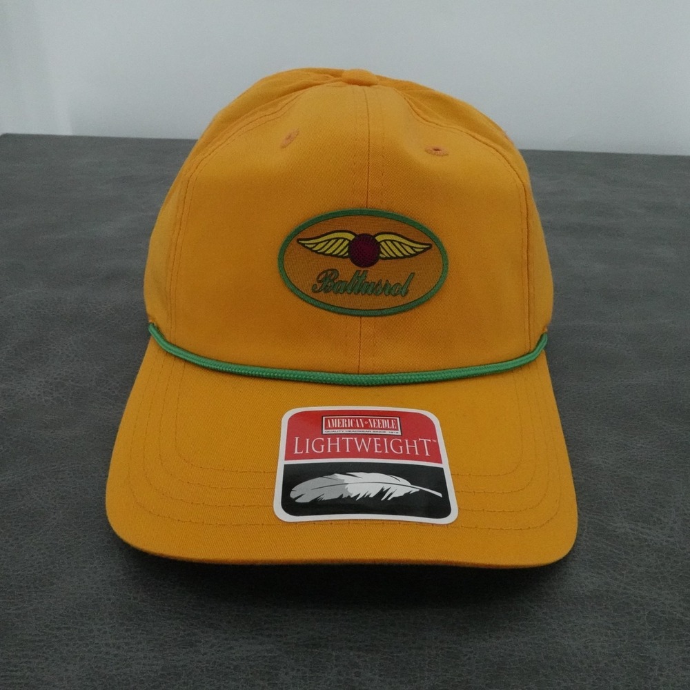 American Needle Hat Cap Adjustable Orange Baltursol Golf Patch Rope Lightweight